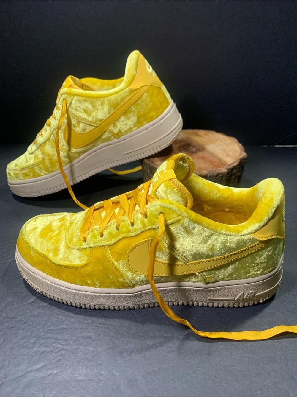 Nike Air Force 1 Sneakers Mineral Gold Velvet Size - Women’s- 7.5 or Youth 6Y